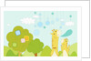 Giraffes in backdrop by Anonymous