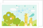Giraffes in backdrop by Anonymous