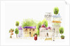 Spring scene of hazy village by Anonymous