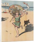 Girl running on beach by Anonymous