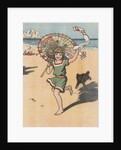 Girl running on beach by Anonymous