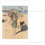 Girl running on beach by Anonymous