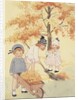 Children gathering leaves by Anonymous