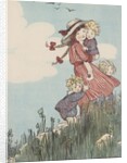 Children standing on hill by Anonymous