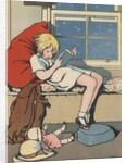Girl reading book by Anonymous