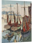 Boats in harbor by Anonymous