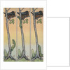 Caterpillar climbing tree with nesting bird by Anonymous