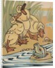 Ducklings and frog by Anonymous