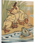 Ducklings and frog by Anonymous