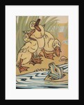 Ducklings and frog by Anonymous