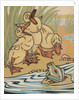 Ducklings and frog by Anonymous
