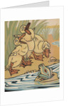 Ducklings and frog by Anonymous
