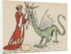 Princess with friendly dragon by Anonymous