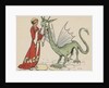 Princess with friendly dragon by Anonymous