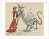 Princess with friendly dragon by Anonymous