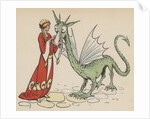 Princess with friendly dragon by Anonymous