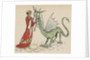 Princess with friendly dragon by Anonymous