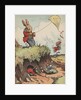 Rabbit and mice flying kite by Anonymous