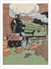 Locomotive train emerging from tunnel by Anonymous