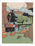Locomotive train emerging from tunnel by Anonymous