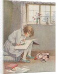 Girl reading book by Anonymous
