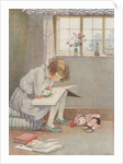 Girl reading book by Anonymous