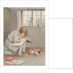 Girl reading book by Anonymous