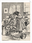 Sick cat being fed gruel by Anonymous