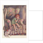 Girl sitting in armchair by Anonymous