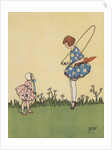 Girls playing jump rope by Anonymous