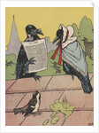 Crow couple sitting on roof by Anonymous