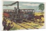 Race between steam locomotive and horse-drawn car by Anonymous