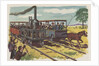Race between steam locomotive and horse-drawn car by Anonymous