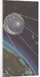Sputnik I orbiting around Earth by Anonymous