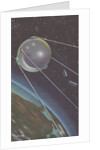 Sputnik I orbiting around Earth by Anonymous