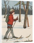 Boy cross-country skiing by Anonymous