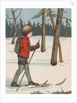 Boy cross-country skiing by Anonymous