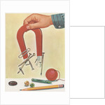 Metal objects sticking to magnet by Anonymous