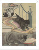 Kittens playing and drinking milk by Anonymous