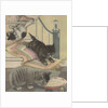 Kittens playing and drinking milk by Anonymous
