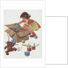 Girl taking toys out of box by Anonymous
