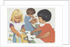 Girls playing with puzzles by Anonymous