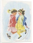Girls jumping rope by Anonymous