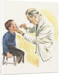 Doctor examining boy by Anonymous