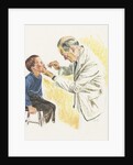 Doctor examining boy by Anonymous