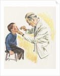 Doctor examining boy by Anonymous