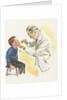 Doctor examining boy by Anonymous