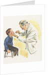 Doctor examining boy by Anonymous