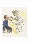 Doctor examining boy by Anonymous