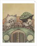 Cat family driving in car by Anonymous